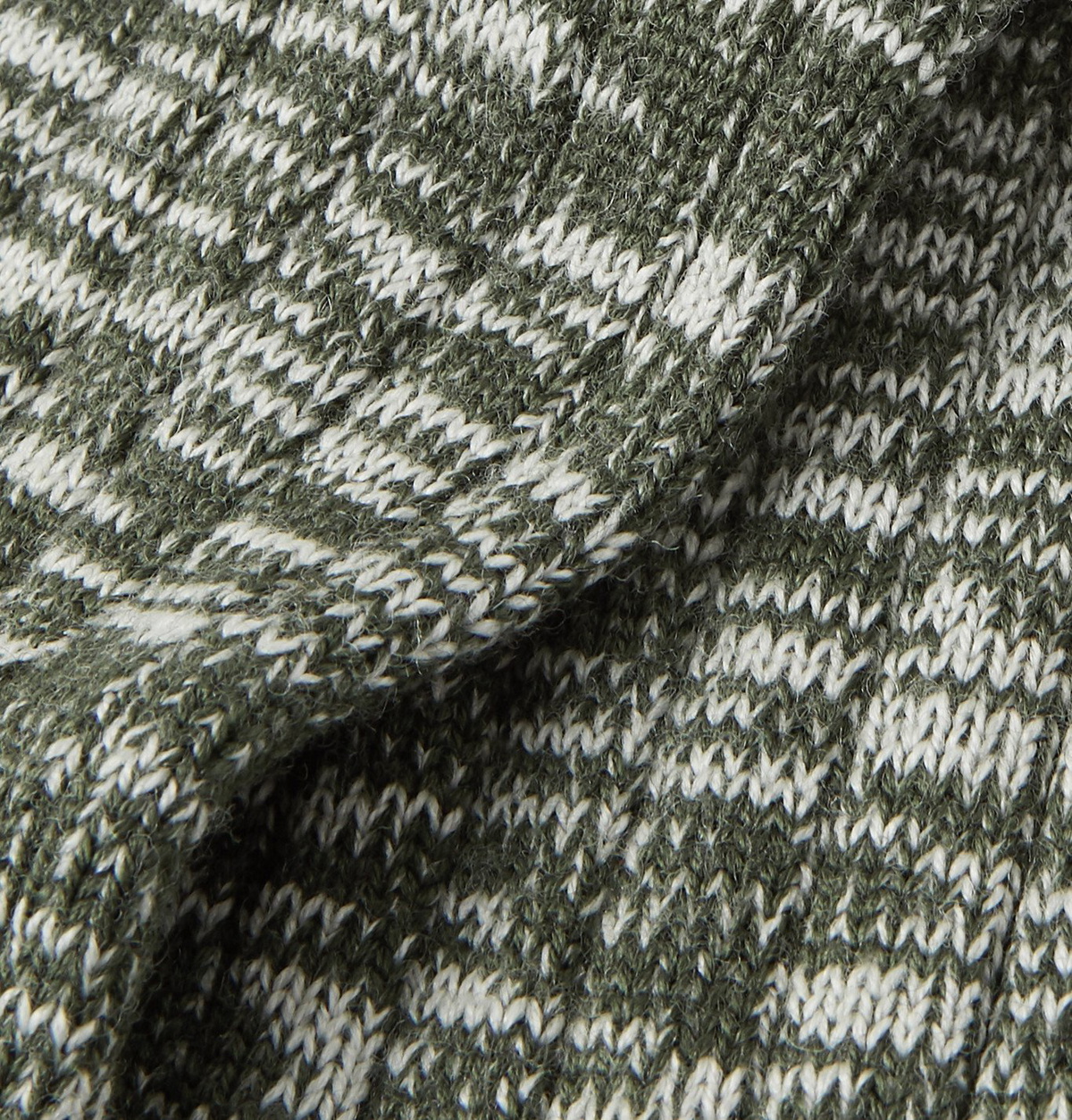 The Workers Club - Ribbed Space-Dyed Merino Wool-Blend Socks - Green