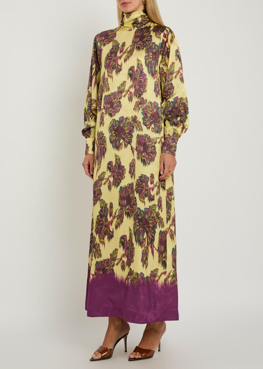 Alemais Jerry Floral-jacquard Woven Midi Dress Multicoloured
