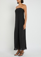 Skall Studio Victoria Strapless Linen Maxi Dress Black