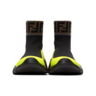 Fendi Black Tech Knit Forever Fendi High-Top Sneakers