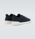 Zegna Triple Stitch canvas slip-on sneakers
