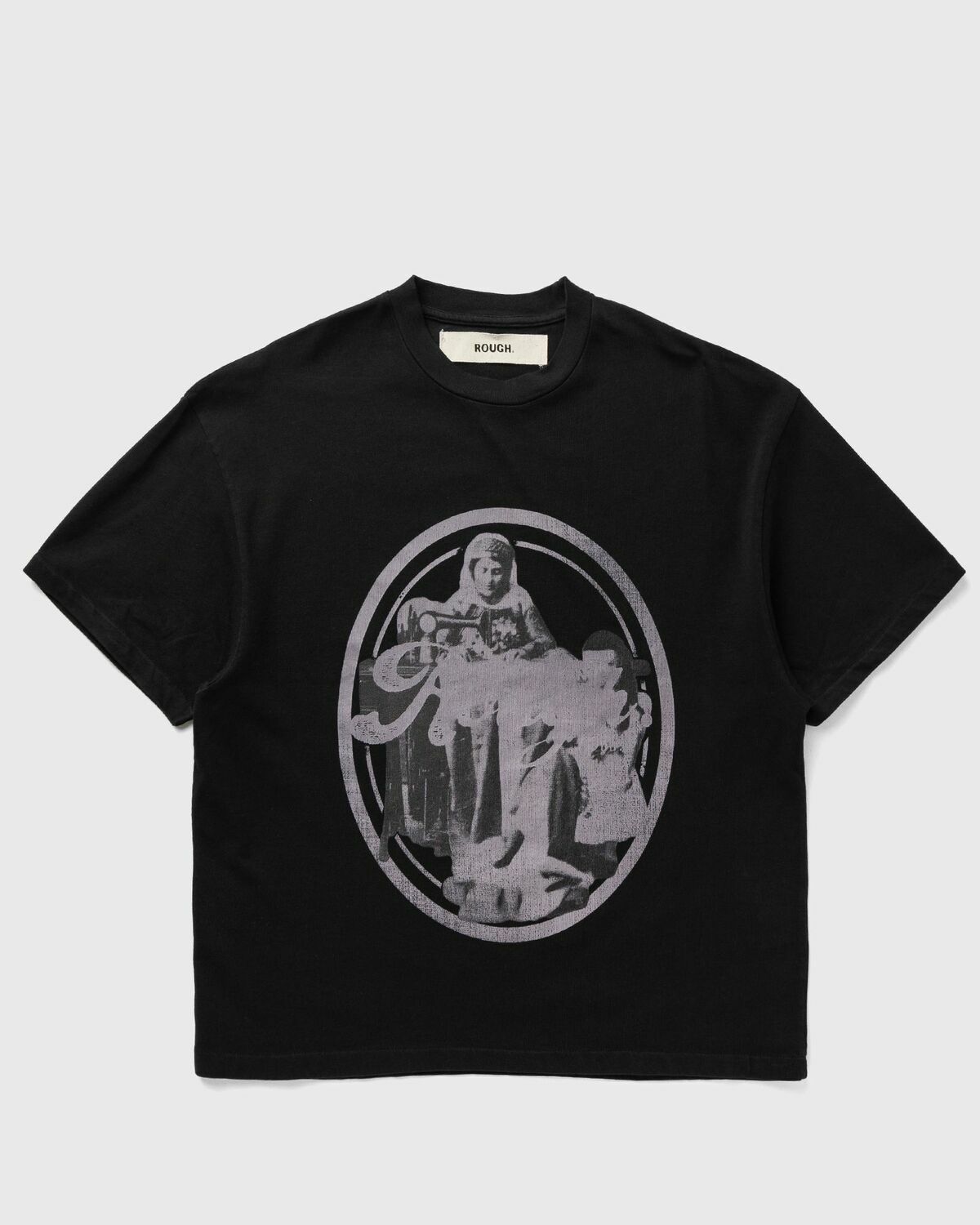 Rough. SINGER AD Tee Black Mens Shortsleefe