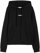 Jil Sander Black Cotton Logo-Print Hoodie