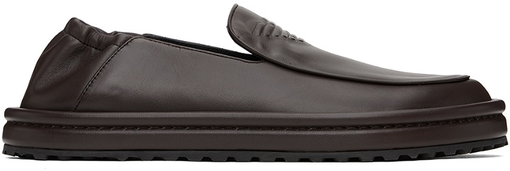 Photo: Emporio Armani Brown Collapsible Heel Loafers