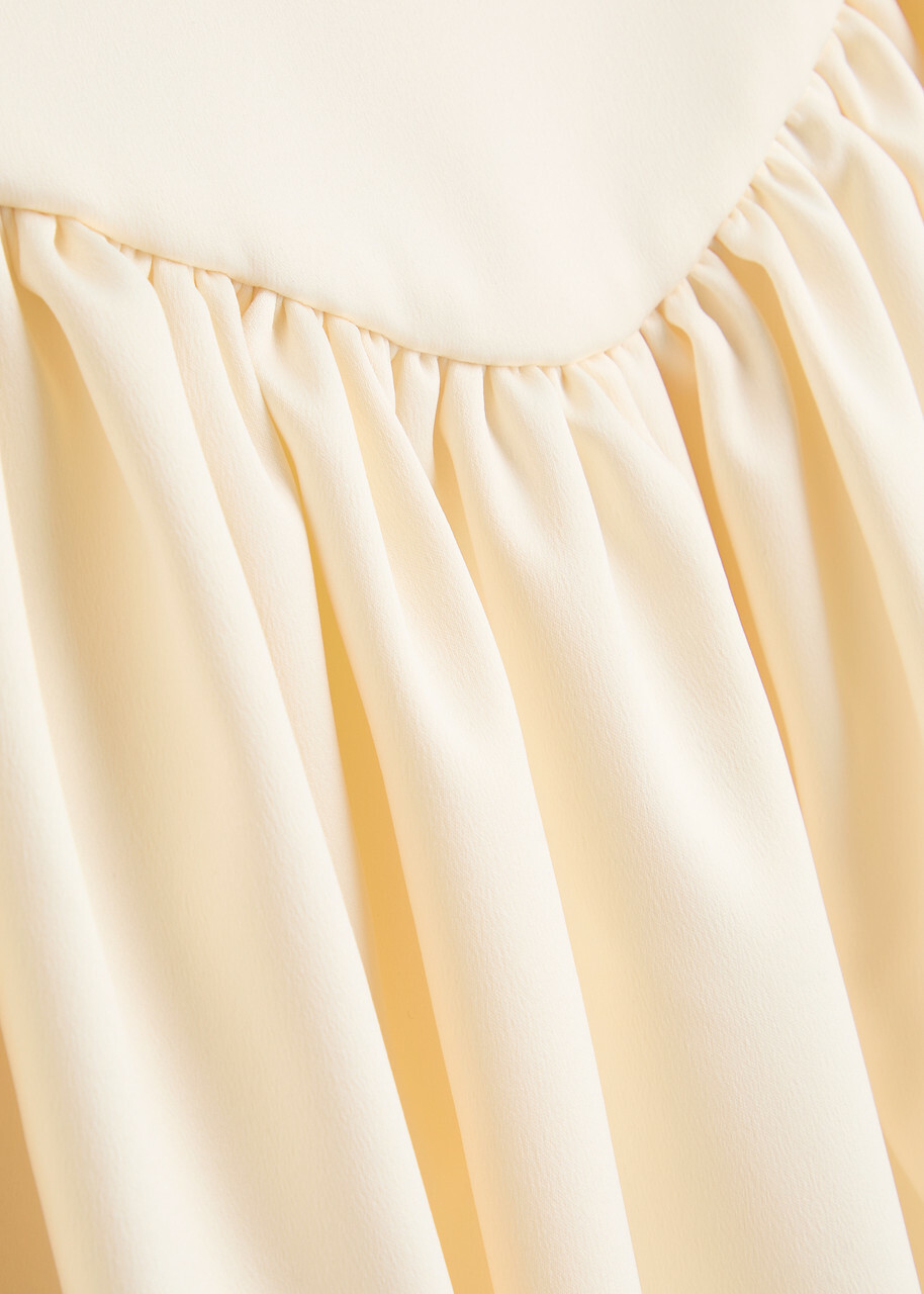DE LA Vali Lola Satin Midi Dress Ivory