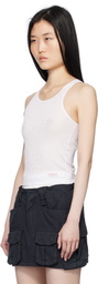 Alexander Wang White Crystal Hotfix Racer Tank Top