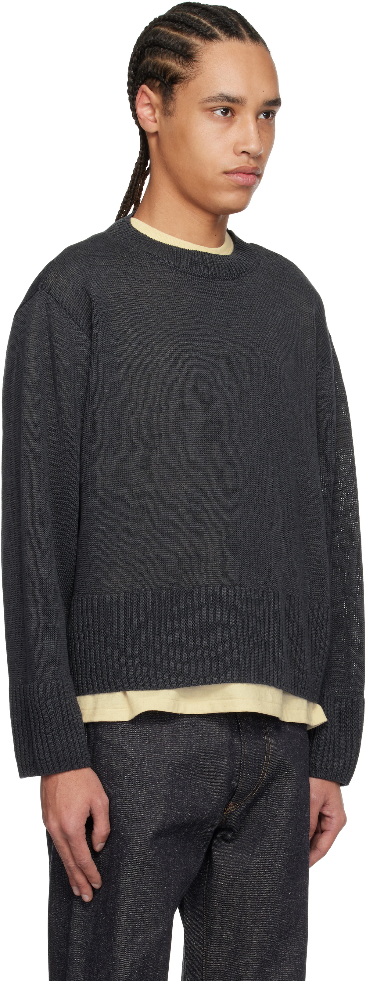 Taiga Takahashi Gray Lot. 525 Crewneck Sweater