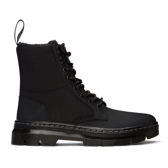 Photo: Dr. Martens Black Fur-Lined Combs II Lace-Up Boots
