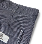 Human Made - Panelled Embroidered Striped Cotton Shorts - Navy