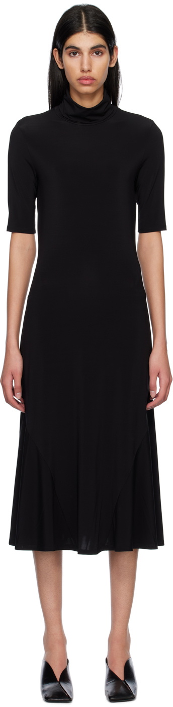 MaxMara Leisure Ribaldo Jersey buy Midi Dress Sleeveless Mock Neck Black Small