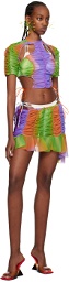 Ester Manas Multicolor Ruched Miniskirt