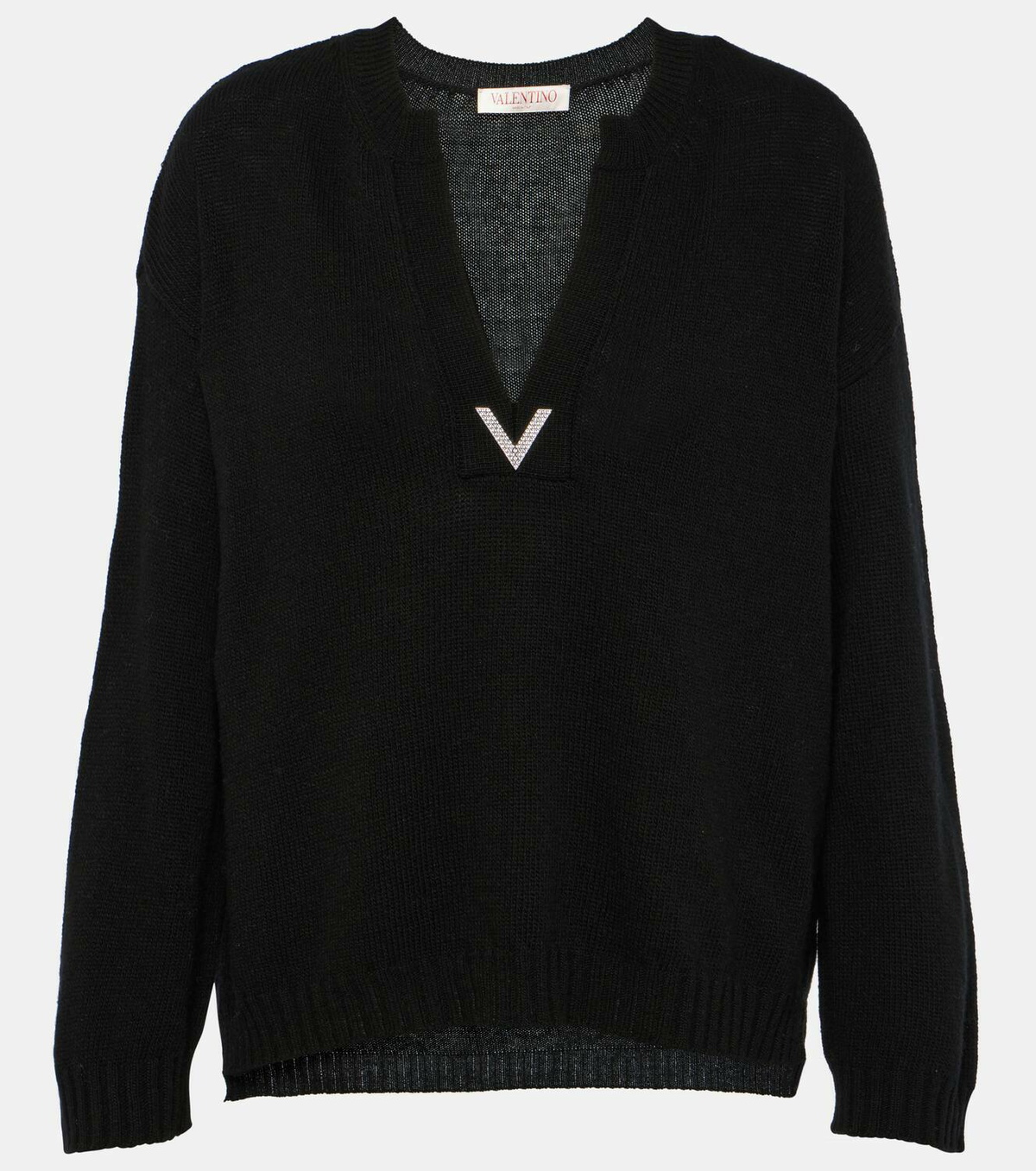 Pull Valentino 100% Laine Vierge – Taille L – Gris – Occasion En Très Bon état
