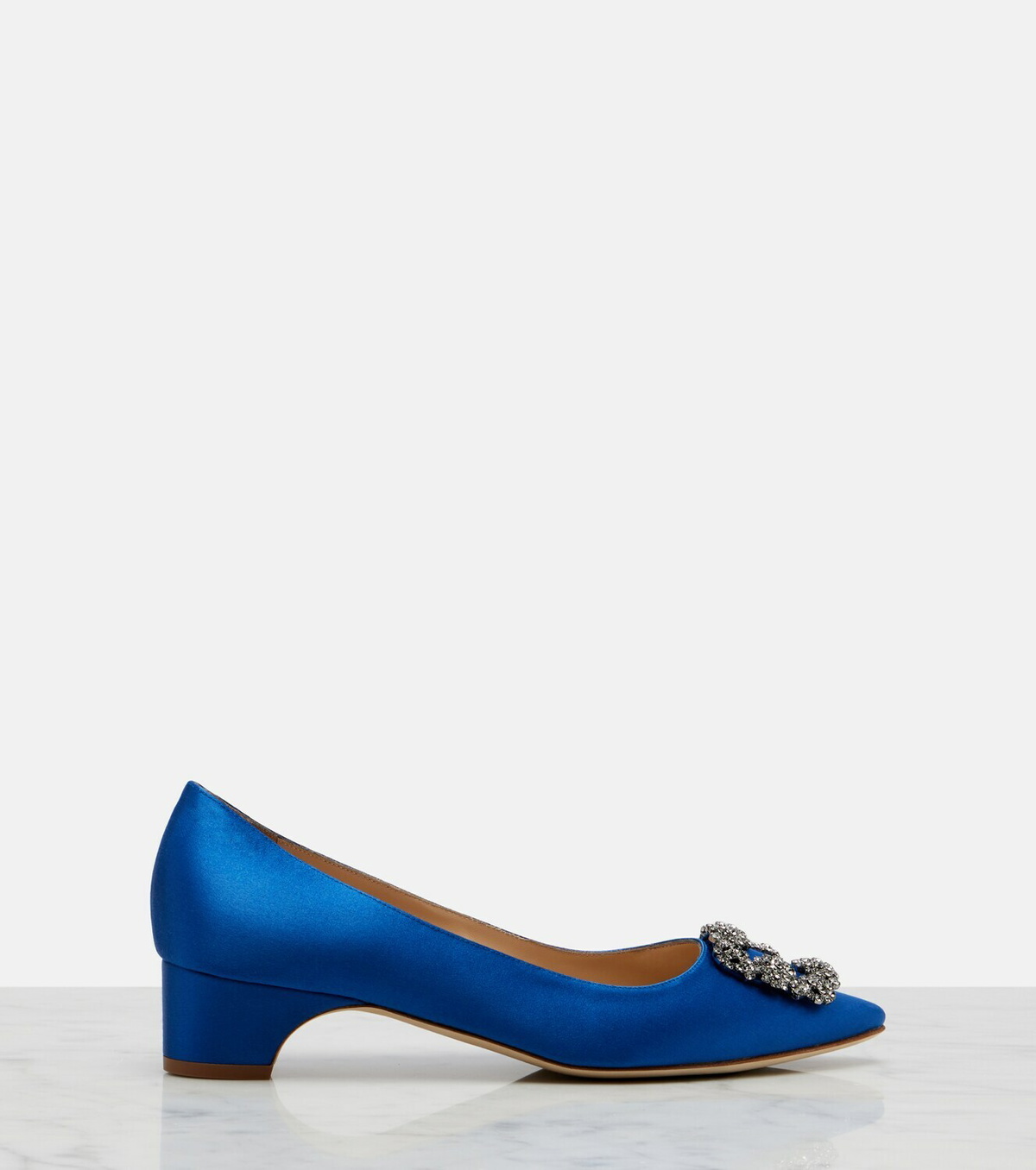 Manolo Blahnik Hangisi embellished satin pumps