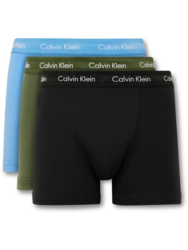 Photo: CALVIN KLEIN UNDERWEAR - Three-Pack Stretch-Cotton Boxer Briefs - Multi