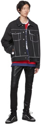 Balmain Black Painted Denim Jacket