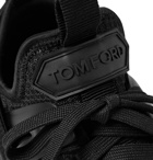 TOM FORD - Vellus Suede and Rubber-Trimmed Neoprene and Mesh Sneakers - Black
