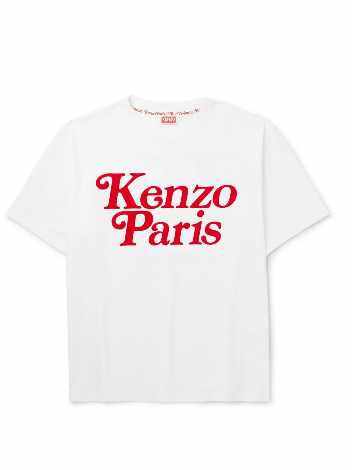 KENZO - VERDY Logo-Flocked Cotton-Jersey T-Shirt - White Kenzo