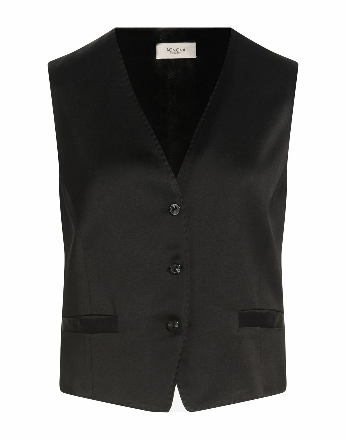 Agnona Womens Tailored Vest in Black