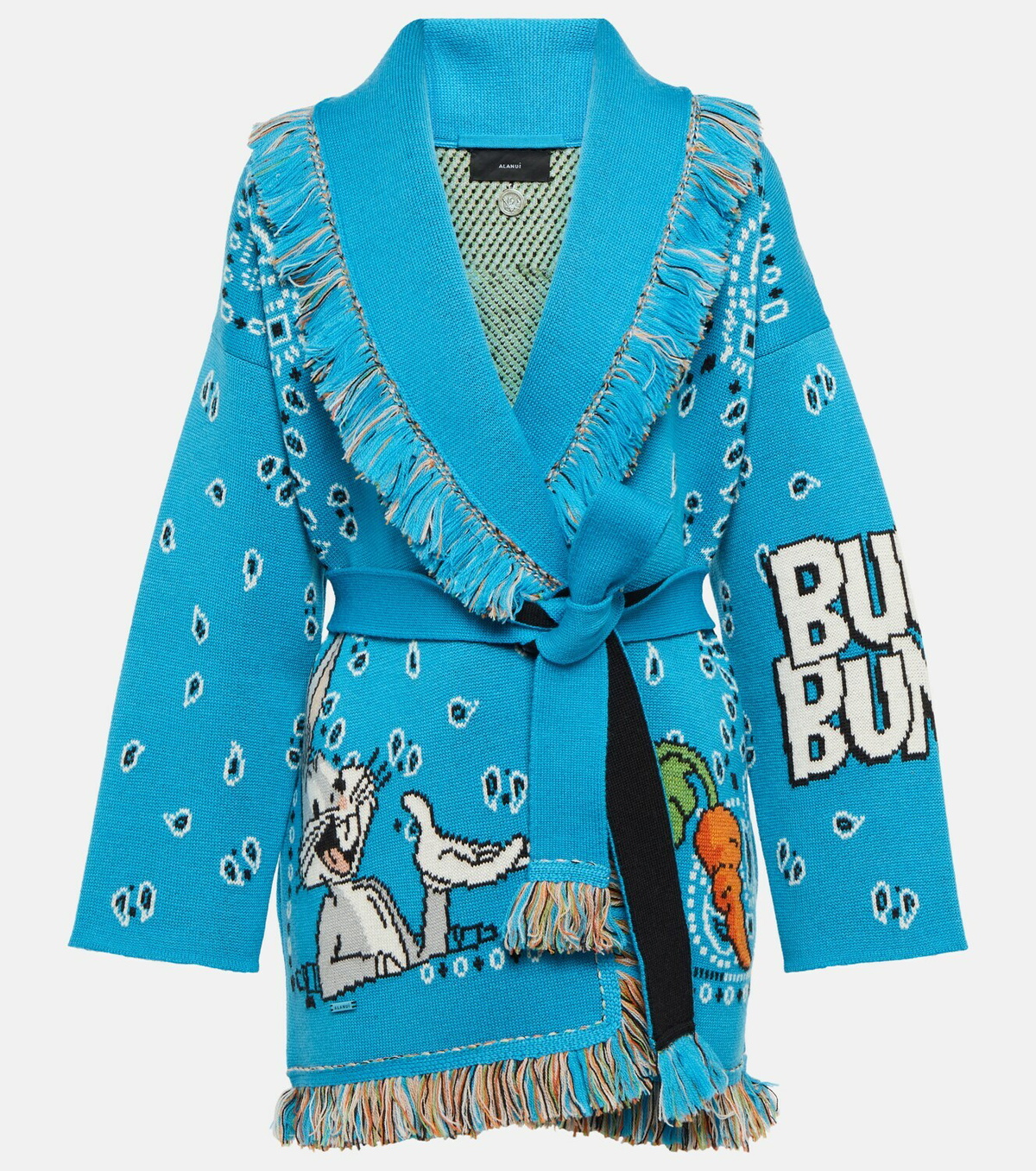 Alanui Bugs Bunny Bandana jacquard cardigan - Blue