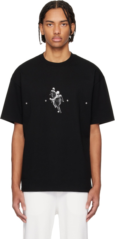 Photo: Hugo Black Graphic-Artwork Cotton Jersey T-shirt