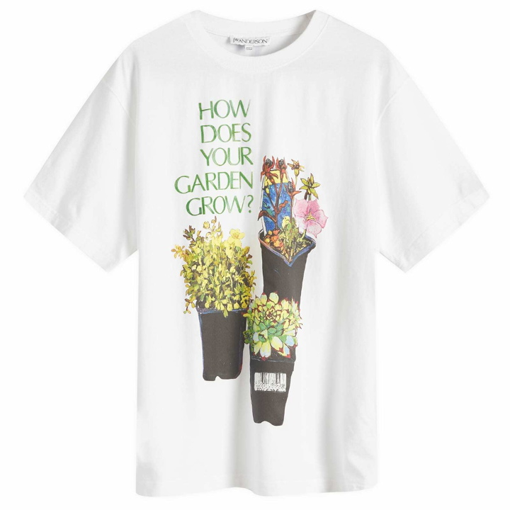 Photo: JW Anderson Women's Flower Pot Print Oversized T-Shirt in White