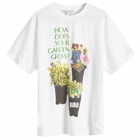 JW Anderson Women's Flower Pot Print Oversized T-Shirt in White