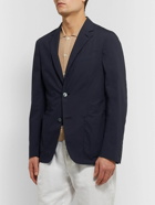 Zegna - Unstructured Cotton-Blend Tela Vela Blazer - Blue