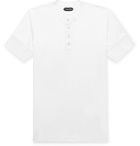 TOM FORD - Slim-Fit Cotton-Jersey Henley T-Shirt - White
