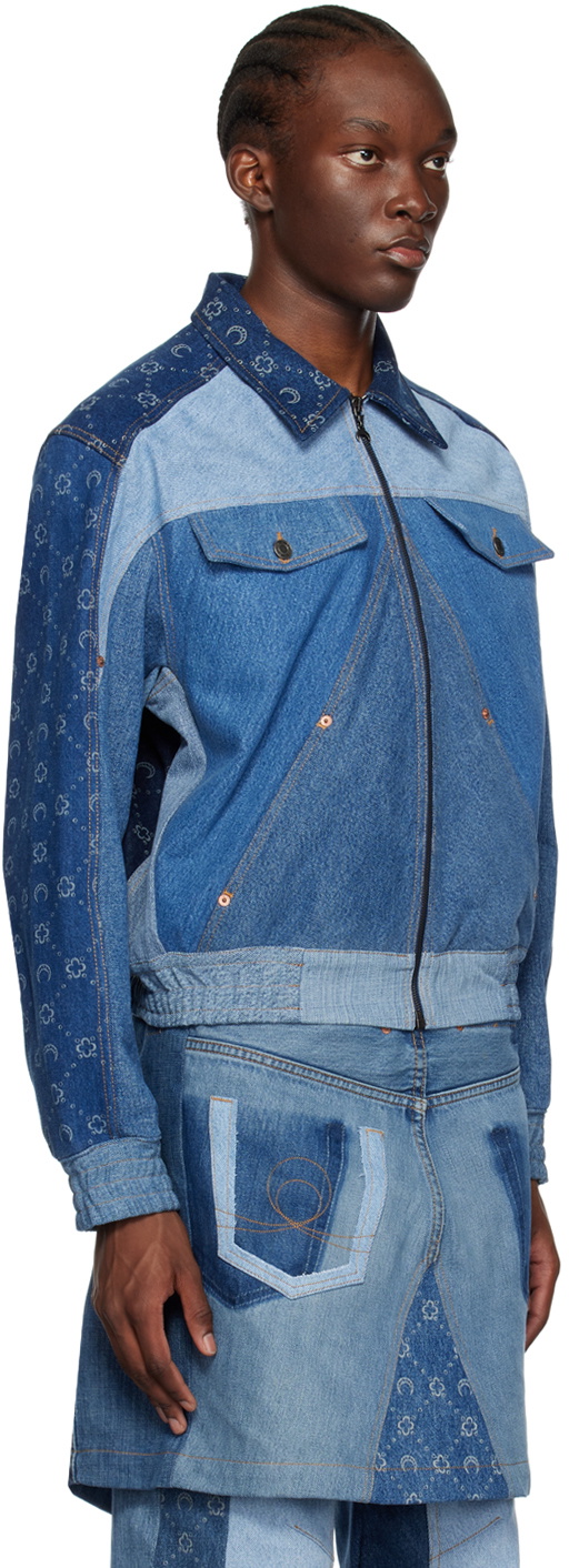 Marine Serre Blue Moonogram Denim Jacket