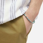 Mikia Men's Marble Beaded Bracelet in Turquoise/Hematite