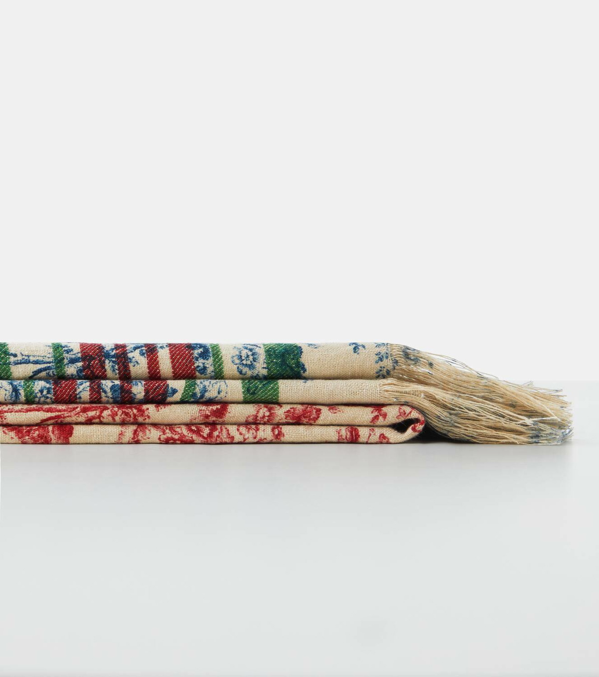 The House of Lyria Zacinto fringed linen jacquard blanket