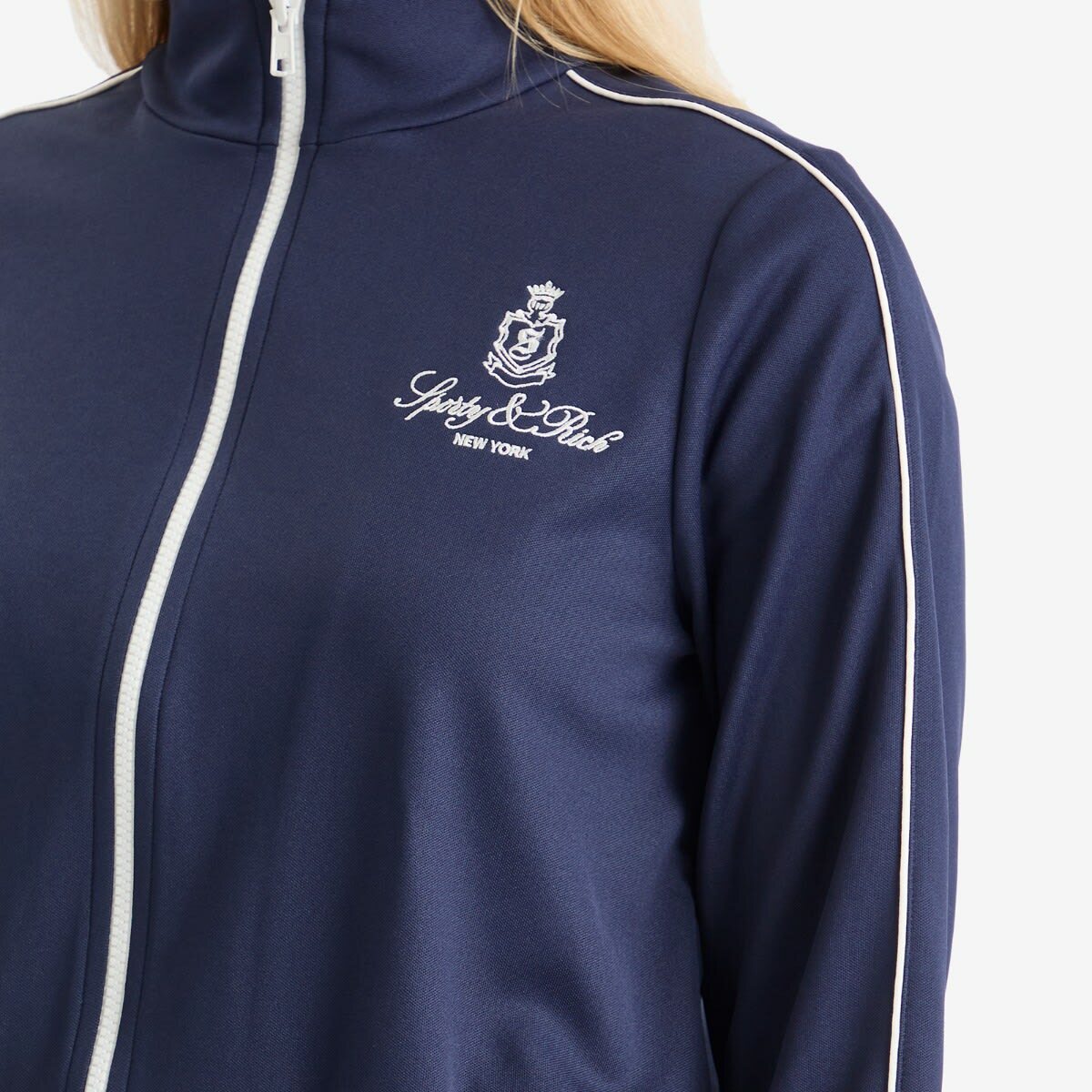Sporty & Rich Women's Vendome Track Jacket in Navy White