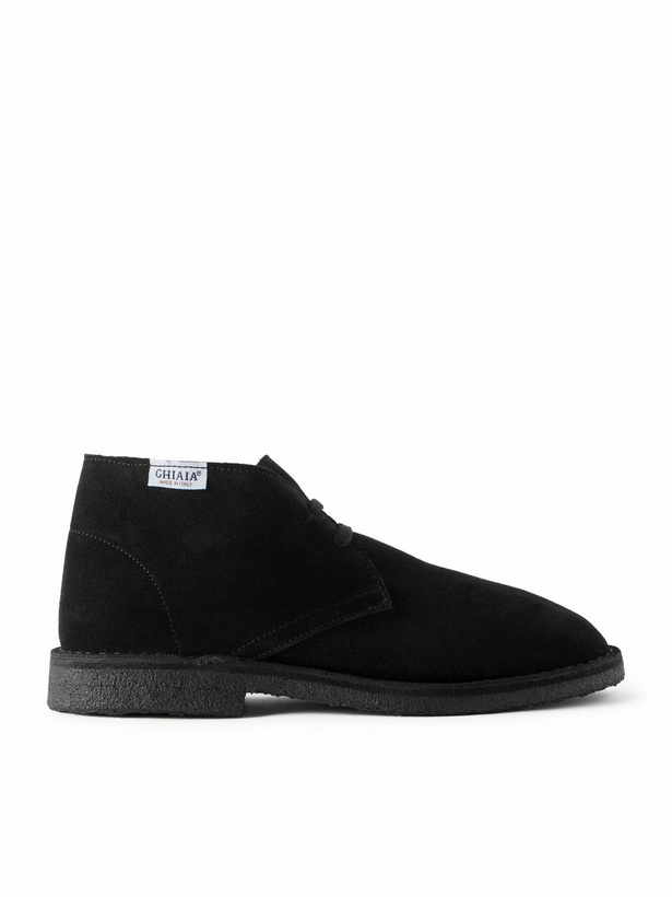 Photo: Ghiaia Cashmere - Logo-Appliquéd Suede Desert Boots - Black