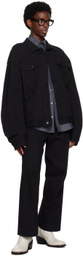 KOZABURO Black Buttoned Trucker Jacket