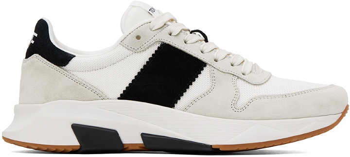 Photo: TOM FORD Off-White & Taupe Jagga Sneakers