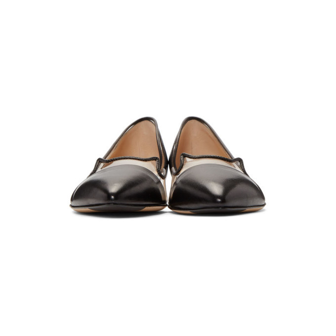 Charlotte Olympia Black and Transparent DOrsay Kitten Ballerina Flats