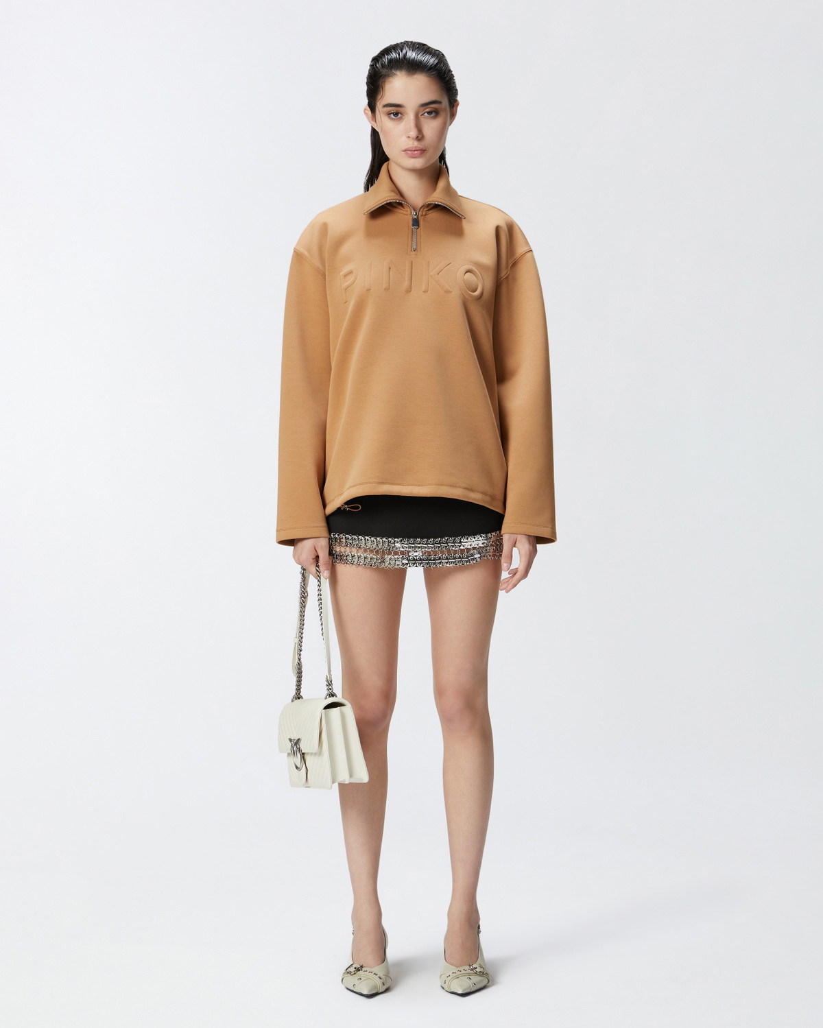 PINKO White Viscose Sweatshirt