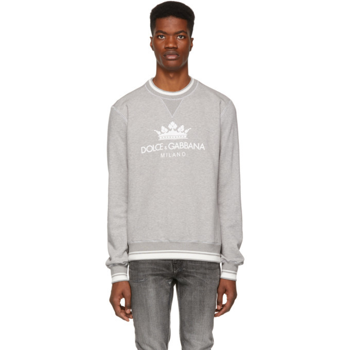 Photo: Dolce and Gabbana Grey Crown Logo Sweatshirt