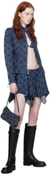 Ludovic de Saint Sernin Indigo Ice Skating Denim Miniskirt