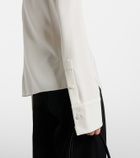 Oscar de la Renta Lace-trimmed silk-blend georgette blouse