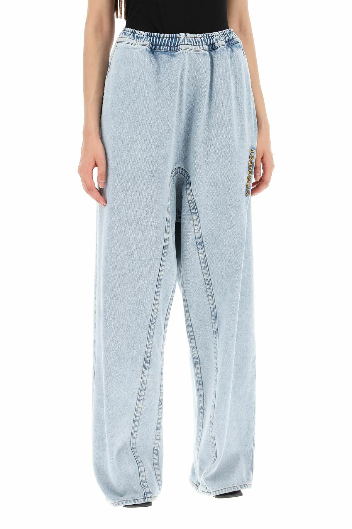 Y PROJECT double-stitched soufflé jeans Blue