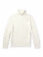 Brunello Cucinelli - Cable-Knit Cashmere Rollneck Sweater - Neutrals