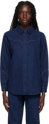 Baserange SSENSE Exclusive Blue Vecto Denim Shirt