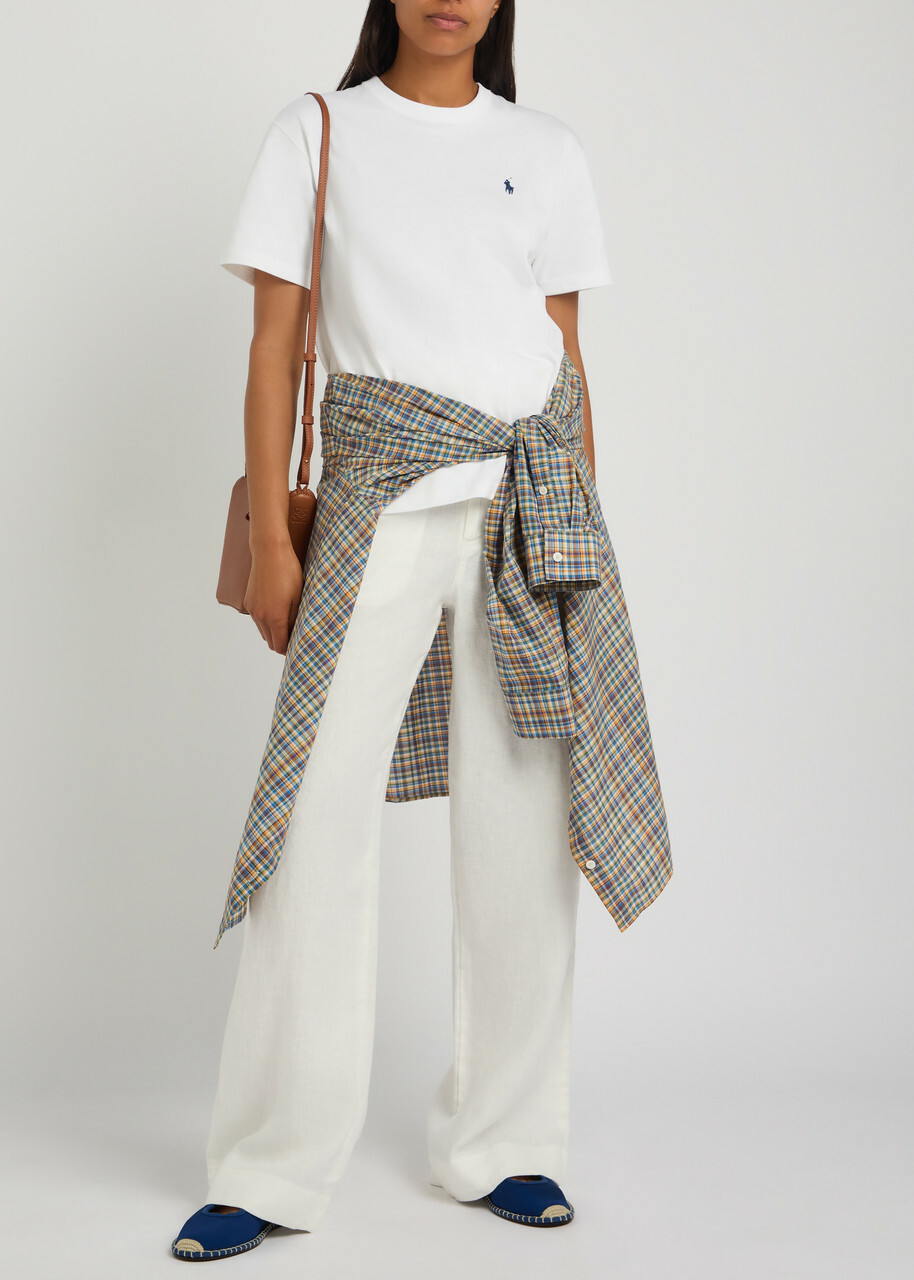 Polo Ralph Lauren Wide-leg Linen Trousers White