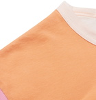 Comme des Garçons SHIRT - Logo-Print Colour-Block Cotton-Jersey T-Shirt - Orange