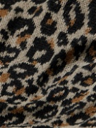 Saturdays NYC - Beauchamp Leopard-Print Knitted Polo Shirt - Brown
