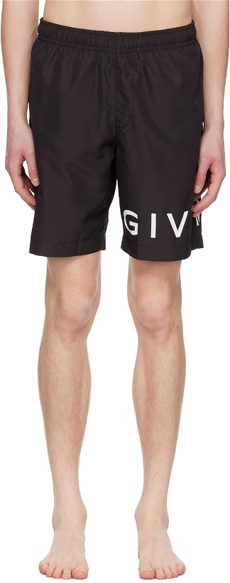 Photo: Givenchy Black Printed Swim Shorts