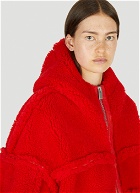 Oversized Shearling Jacket in Red