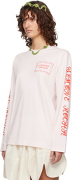 Simone Rocha Pink Pillowcase Logo Print Long Sleeve T-shirt
