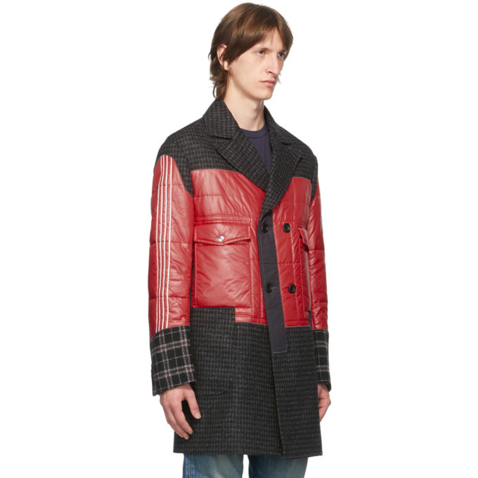 Junya Watanabe Red Nylon and Wool Coat